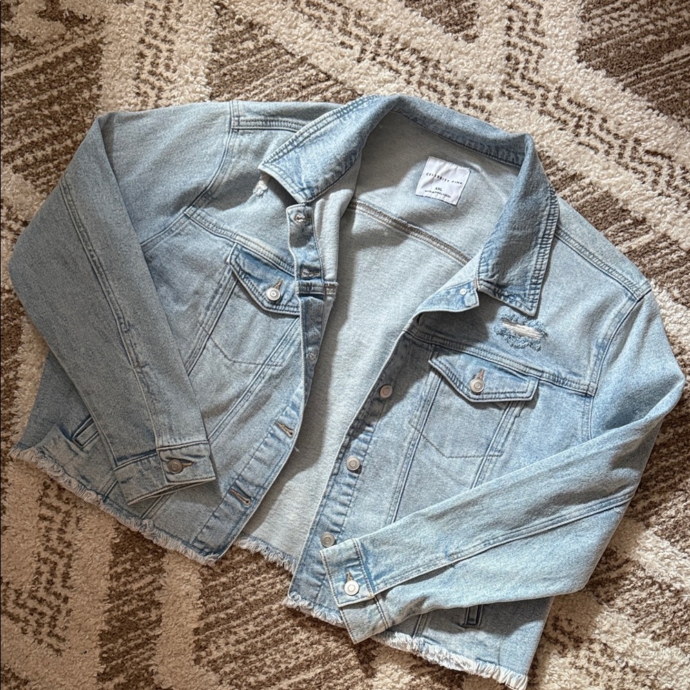 Celebrity Pink Light Blue Jean Jacket